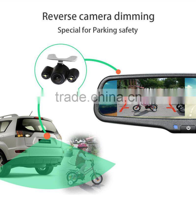 rearview mirror dual camera car dvr, 1080p, g-sensor,car camera dvr