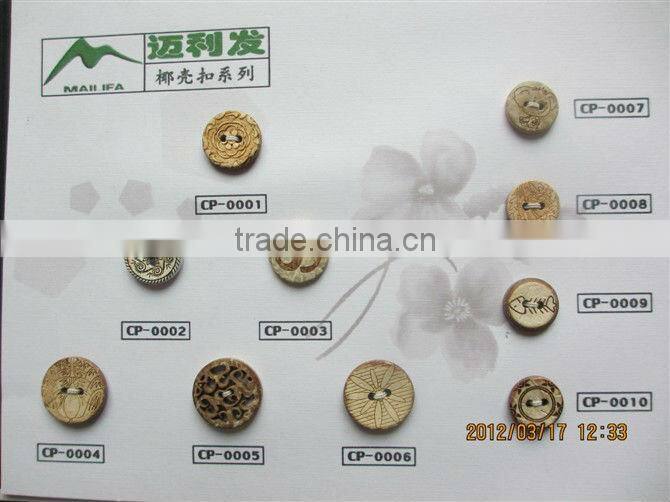 natural 2hole round coconut button for garment