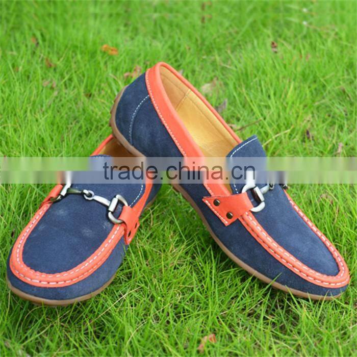 Mens Boys Suede Leather Casual Slip And Chains On Trim Moccasins