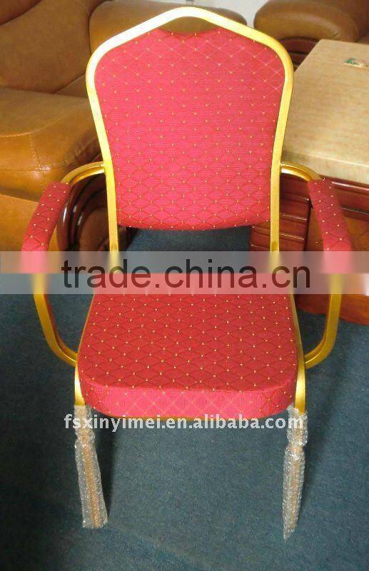 hotel choose strong gold frame handle chairs for banquet