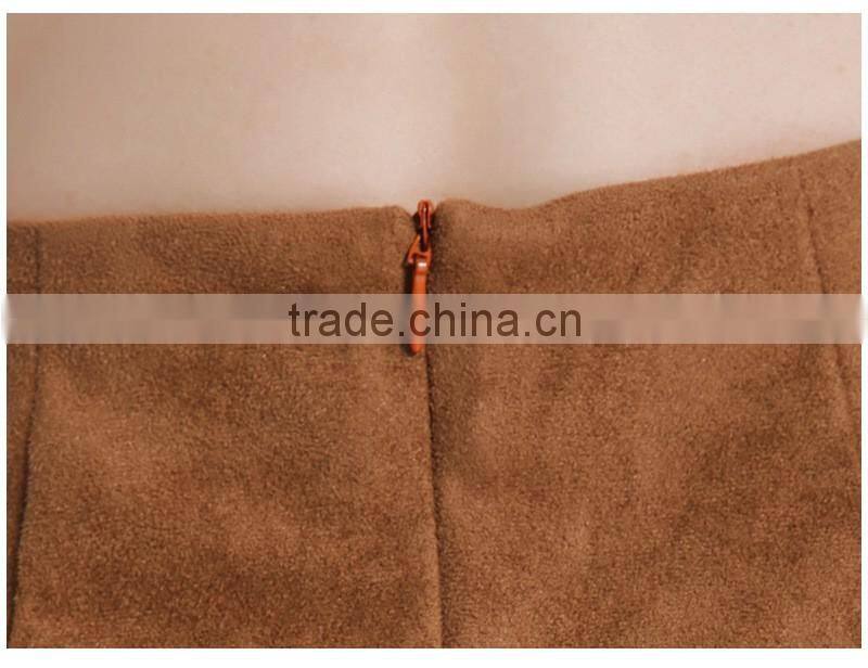 Bonvatt Fashion sexy high waist belt suede package hip skirt