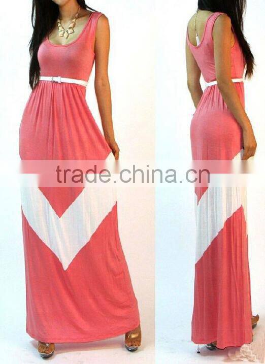 Chevron Maxi Colorblock Long Dress - 3 Colors Muslim Long Umbrella Dress in Malaysia