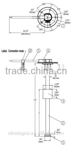 MR-MS5-260 Customized stainless steel material tank float gauge
