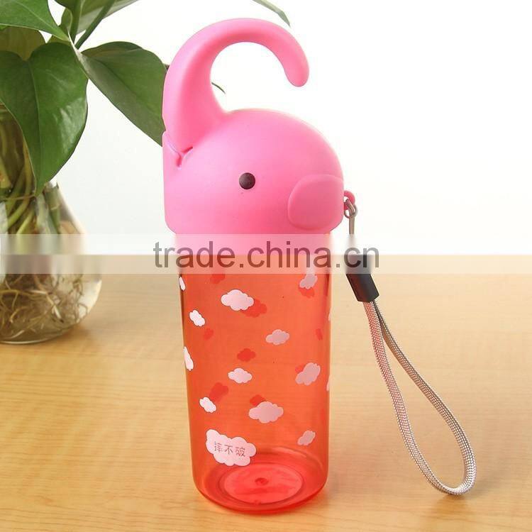 350ml elephant style Plastic BPA free PE Sports Water Bottle,Custom Logo Sports Bottle with Nozzle