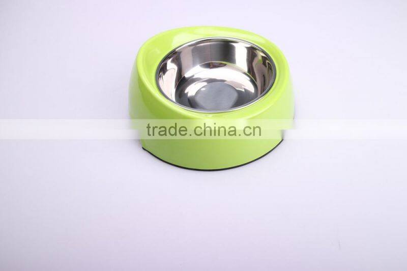 new design melamine dog bowl with stainless steel bowl