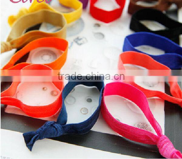 Rainbow foil stripe elastic FOE hair ties