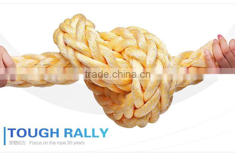various color PP&Polyester mixed mooring rope 12 strands high strength braided rope