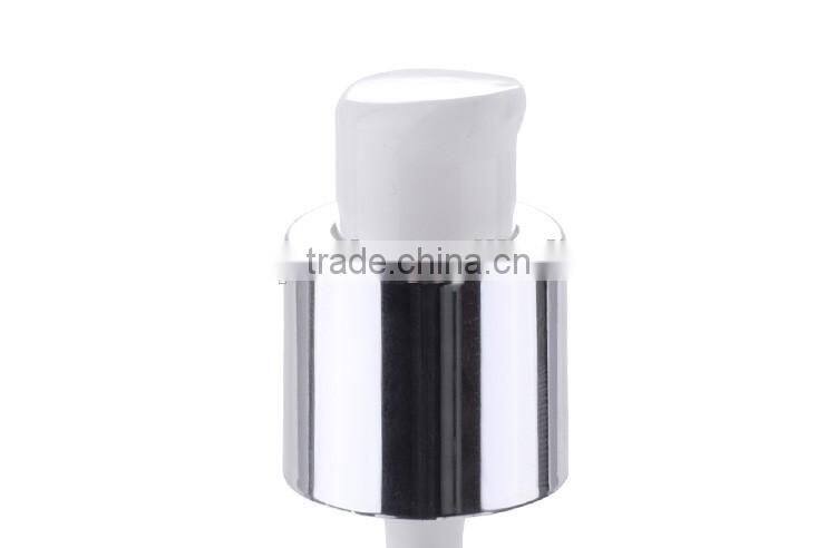 good quality cream pump with silver aluminum collar