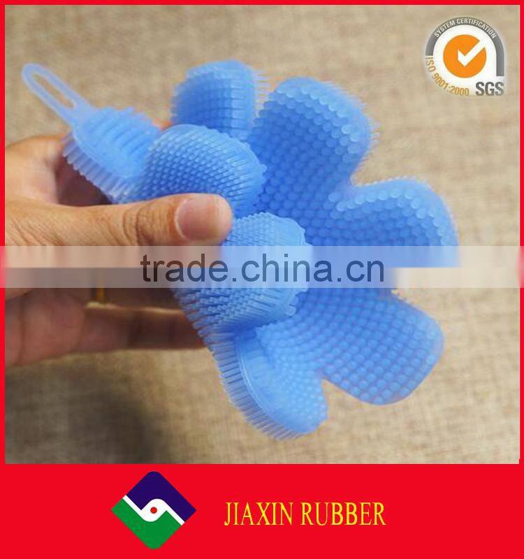 Hot sale kitchen tool fruits vegetables scrubber brush protect cleaning brushes silicone scrub brushes