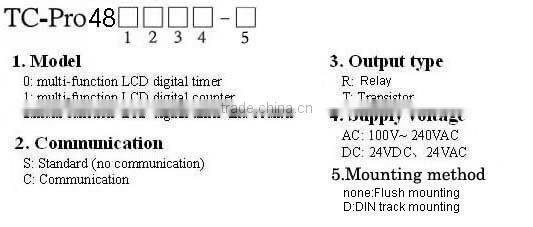 Multi-function LCD digital Timer/Counter/Tachometer TC-Pro48 series