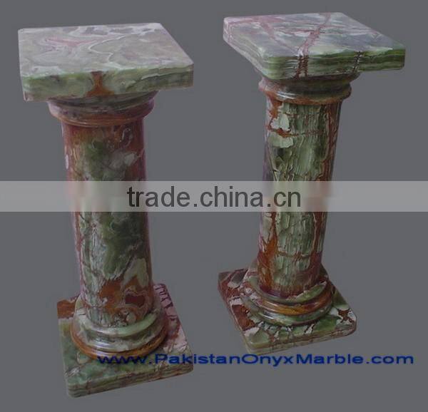 NATURAL DARK GREEN ONYX PEDESTALS