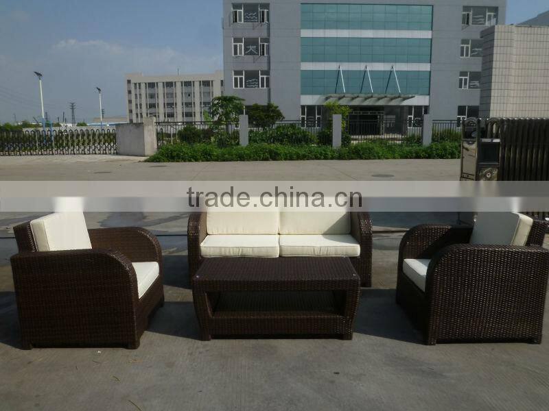 New design outdoor rattan furniture patio brown sofa set
