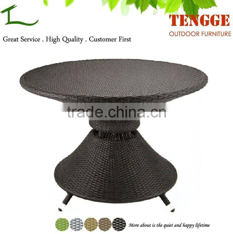 TG-16201 Wicker glass table top outdoor rattan dinning table