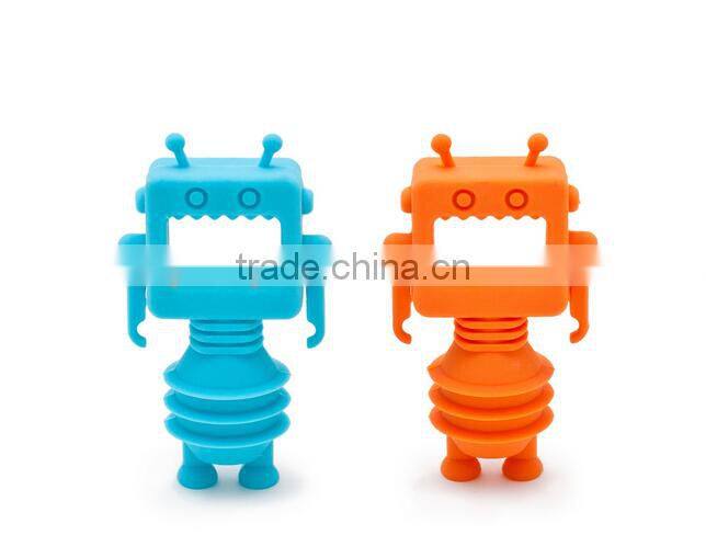 Robot Silicone Wine Stopper,Wine Saver,Reusable Bottle Cap