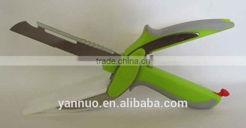 Kitchen Knife with Cutting Board 2 in 1 Universal Knife Food Chopper Food Scissors Slicer Vegetable Chopper