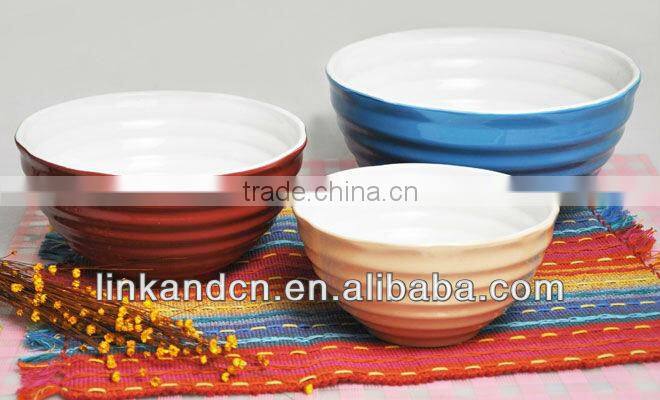 Haonai ceramic shallow bowl flower printing porcelain bowl