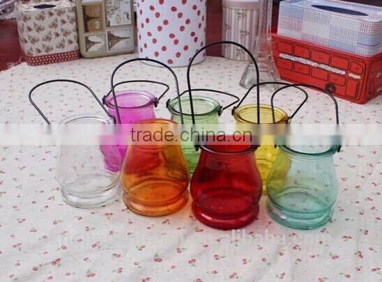 Hot sale glass candle holder, bulk glass candle jar