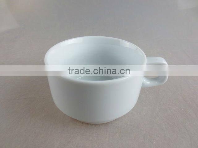 round porcelain stackable white coffee cup