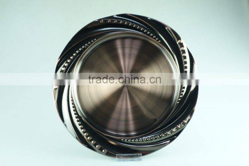 royal round stainless steel wedding plates with multi size and clourful