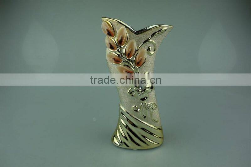 ceramic vases,decorative ceramic vases for hotels,ceramic eletro-plated golden vases