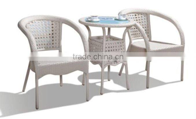 WICKER COW EYE WEAVING OF GARDEN COFFEE TABLE SET WHITE RATTAN TABLE SET