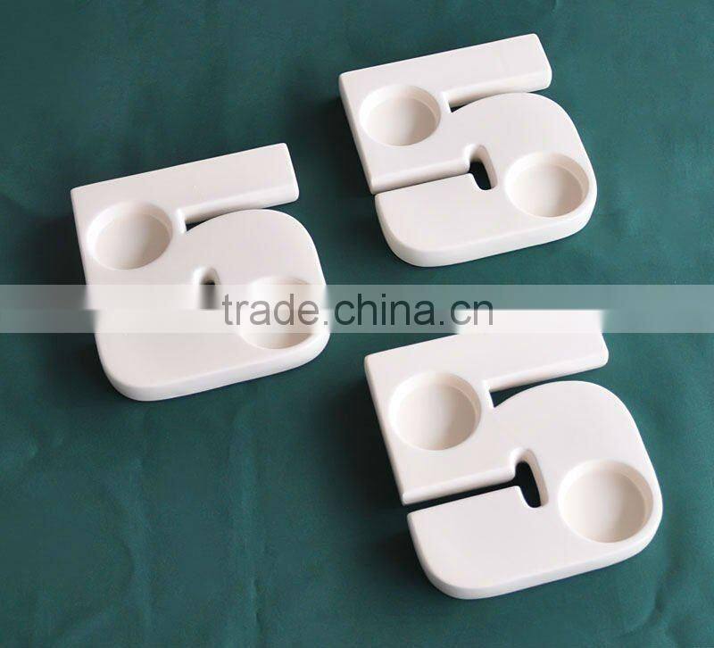 Dolomite Candleholder, Ceramic Candlestick, Letter N