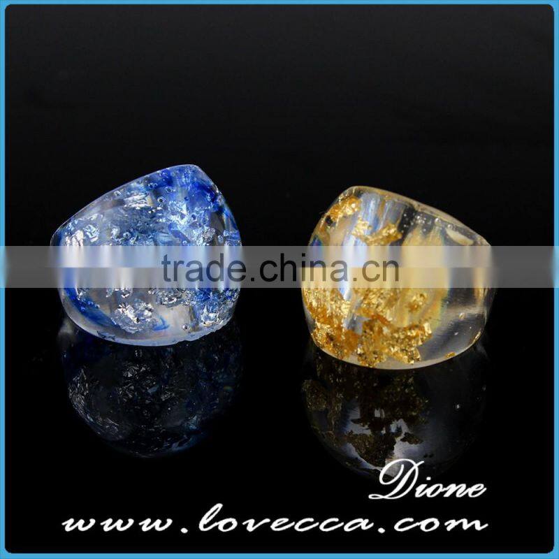 Rose flower resin ring newest deisgn clear resin rings jewelry