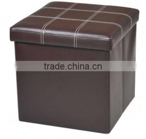 Storage Ottoman Faux Leather Collapsible Foldable Seat Foot Rest Stool Seat