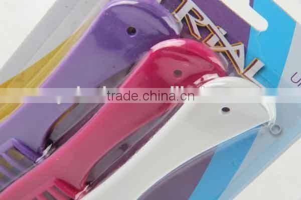 Staggered comb with hanging hole/3PC Plastic hair brush