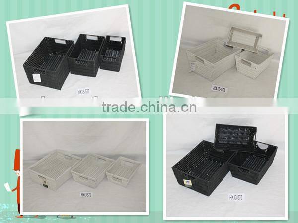 Seagrass +Rush Mixed Woven Big S/3 Storage Basket