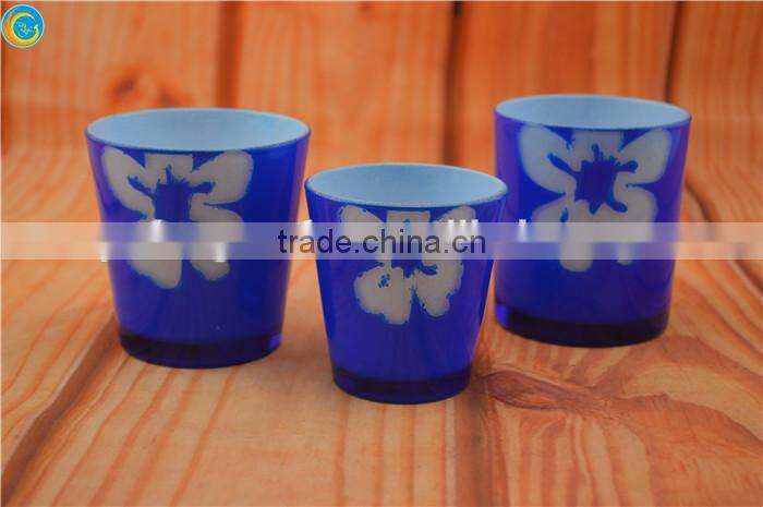 colored candles promotion glasses,glass candles jar,color tea cup holder