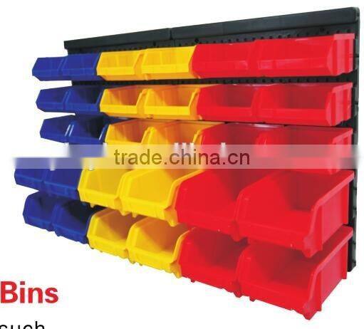 30 PCS Wall Mount Plastic Bin Warehouse Stackable Plastic Bin Rack (202711)