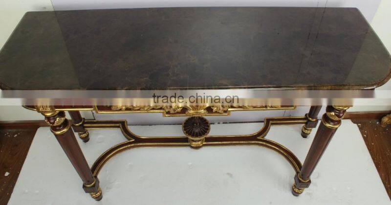 French Style Green Marble Console Tables For Sale
