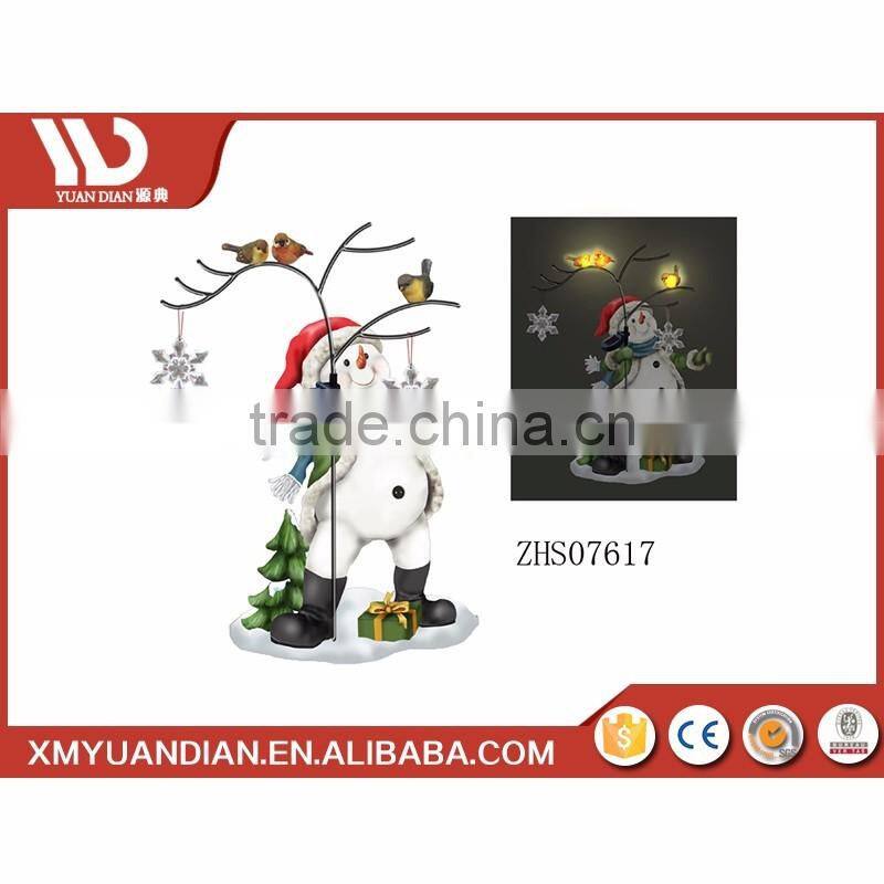 Wholesale Craft Supplies String Led Resin Christmas Ornaments Wholesale String Light With Snowflake Pole