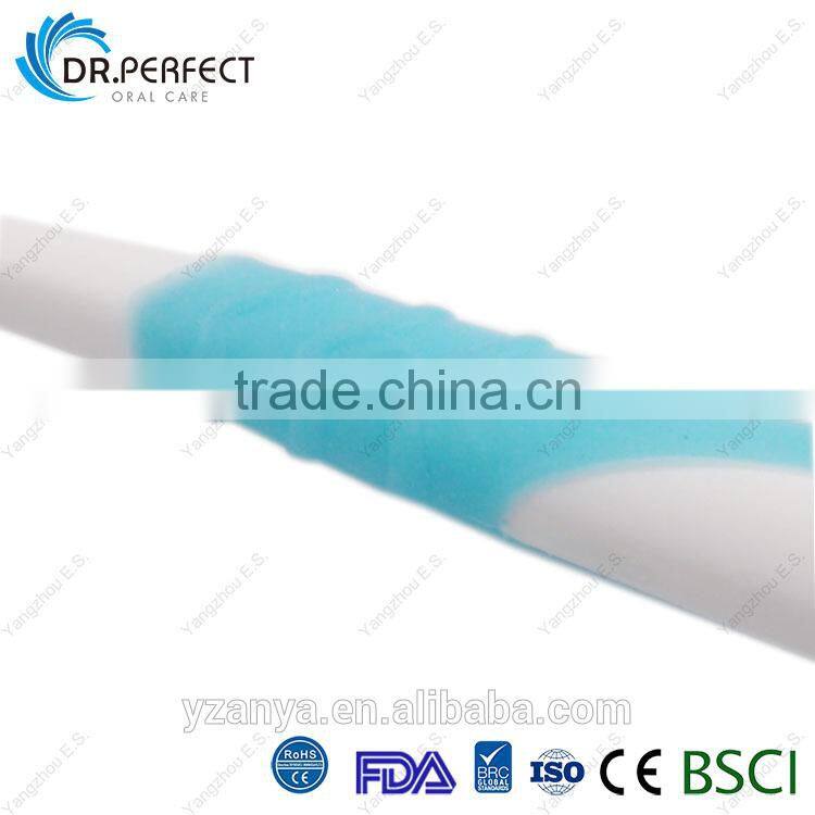 long rubber handle teeth whitening soft nylon bristle adult toothbrush