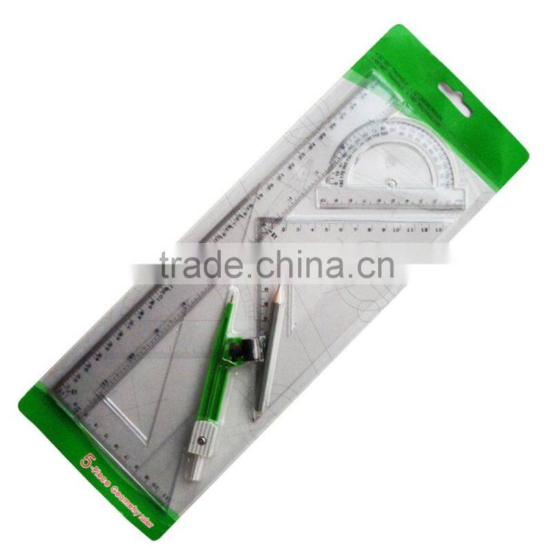 New designer 5pcs geometric ruler set