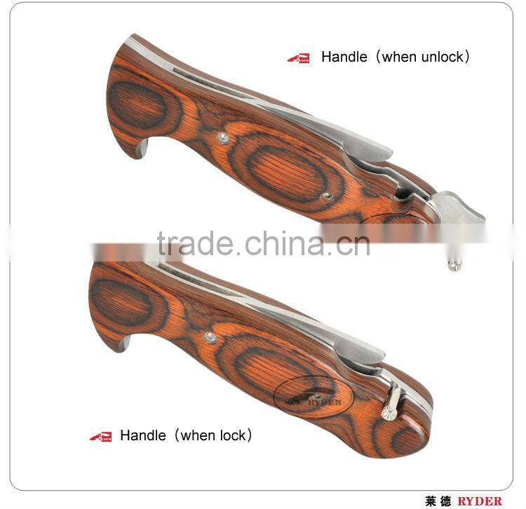 USA best selling wood hunting knife with 2 blade saw axe in outdoor