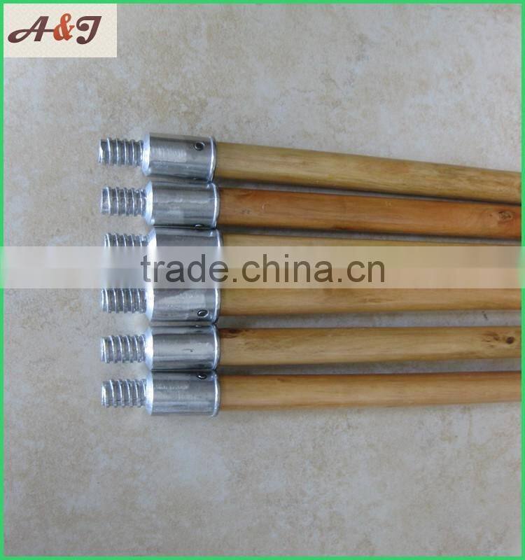 Lacqur painted wooden pole for brushes metal screw