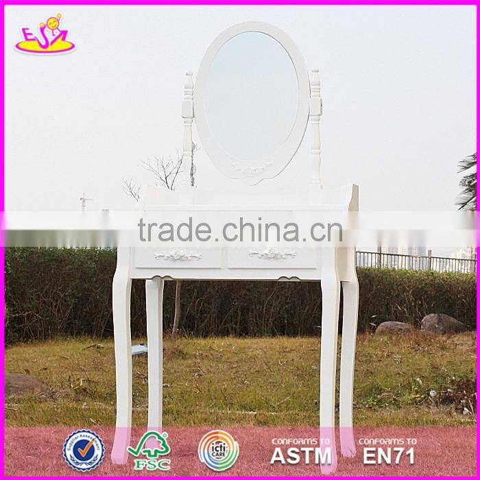 2017 New design luxurious bedroom solid wooden dressing table with drawers W08H071