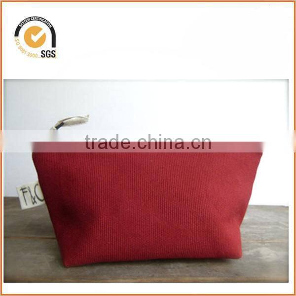 NEW canvas zippered pouch - neon accent & pin dot lining