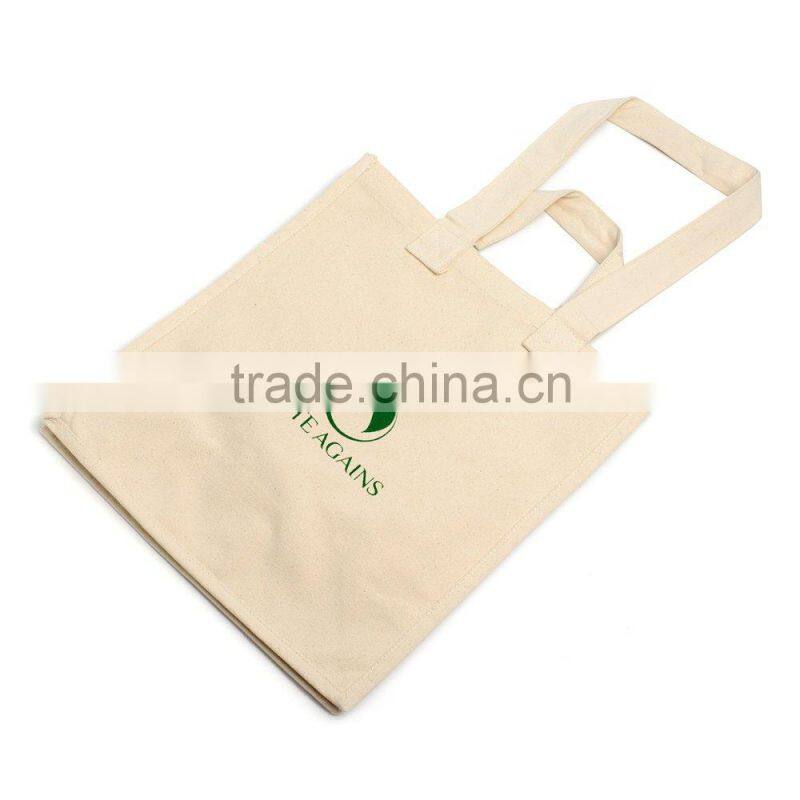 Wholesale Reusable Natural 12oz Cotton Canvas Shopping Bag With Customized Logo