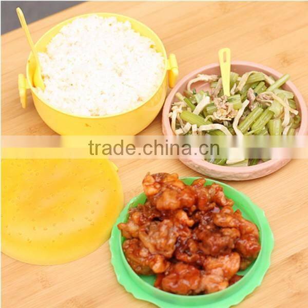 Precision Fine Hamburger Design Bento Lunch Box With Fork & Spoon 3 Layers,CUSTOM hot new product for 2015