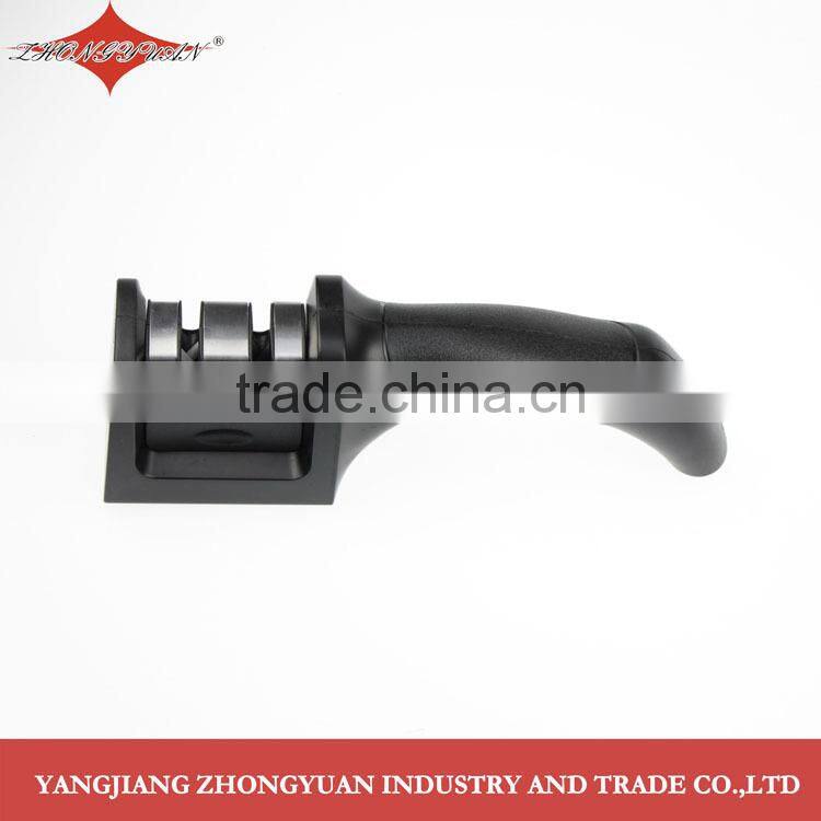 Two sharpening modes knife sharpener with long safety ABS handle
