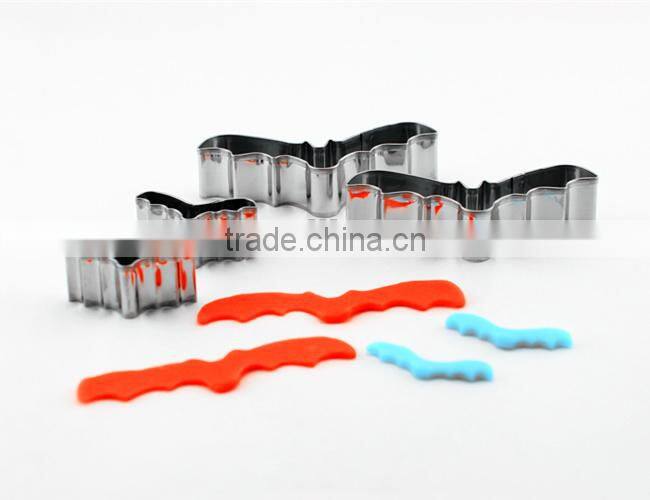 100% food grater wholesale cookie cutter set Halloween kids bat cookie cutter mould