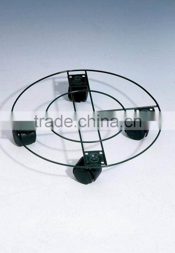4 wheels round flowerpot rack plant stand