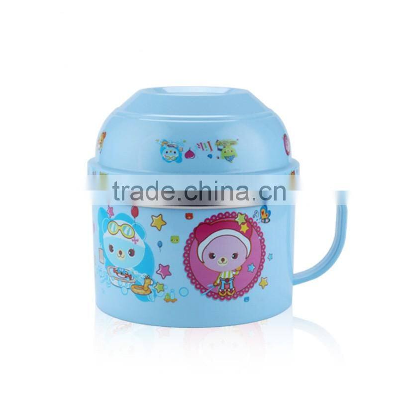 eco-friendly stainless steel and plastic bento box for kid outdoor use