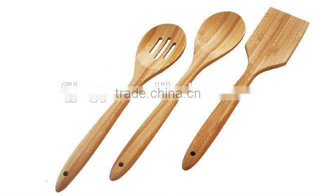 Kitchen Cooking Utensils Wood Spoon and Spatula, 4 Set of Bamboo Kitchen Tools