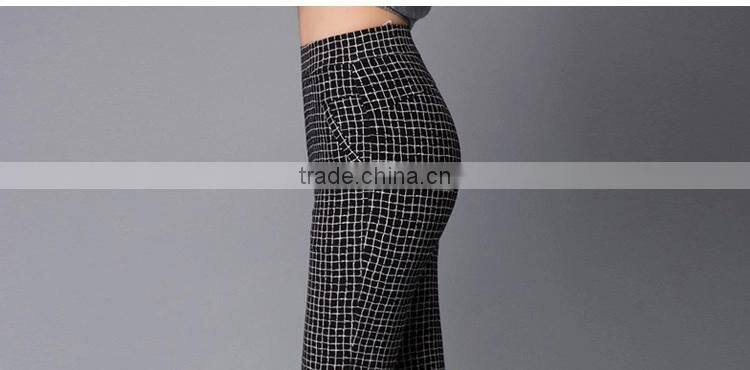 Retro women plaid pants pants