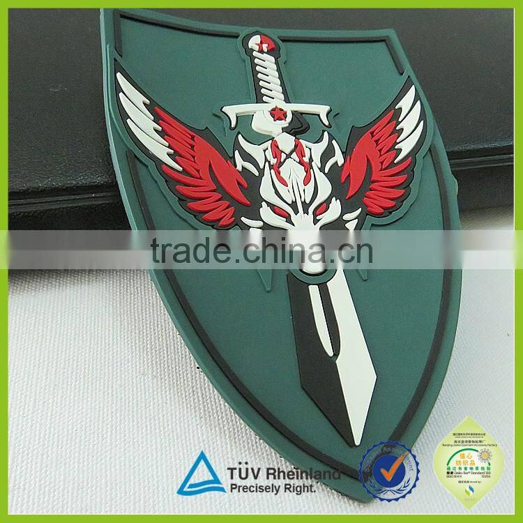 OEM/ODM cheap pvc clothing label raised custom stitching rubber patch