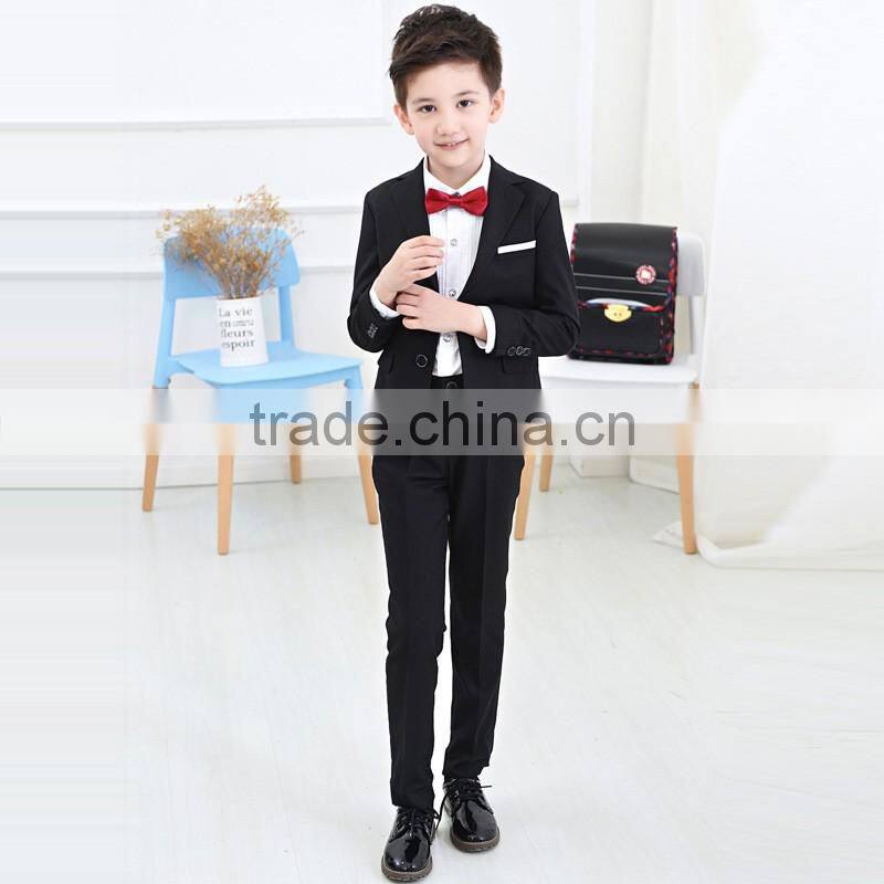 Custom made high class all black trendy kids Tuxedo Suit Business suits for Children